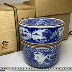 Ｎ１８１　皆具　『洞華苑造』『桶側皆具』『水指　建水　蓋置　杓立』　共箱　茶道具 ほぼ未使用 茶道具 洞華苑 桶側 皆具 底印 杓立て 建水 蓋置 水指 共箱