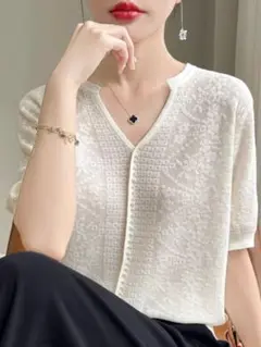 春夏にぴったり❤️Vネックシンプルゆったりトップス