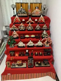 【中古美品　送料込合計¥66000】　木目込み雛人形　7段飾り　雛祭り　② 中古美品 送料込合計¥66000】 木目込み雛人形 7段飾り 雛祭り ④