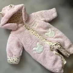 CROISSANCE BEBE ピンクロンパース フード付き 60-70サイズ