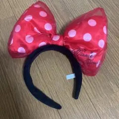 ミニーマウス 赤い水玉リボンカチューシャ