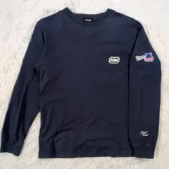 XLARGE エクストララージ ネイビー ロンT 袖ロゴ 胸ロゴ バックロゴ 紺