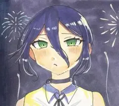 チェンソーマン レゼ 手描きイラスト ミニ色紙 ファンアート - メルカリ