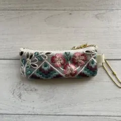 印鑑ケース　リップケース　インド刺繍