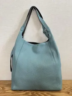 新品未使用】イビサ プラセール 山羊革 ハンドバッグ ブルー ゴート