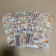 顔つき ピザ チョコ パン ぷくぷく お店屋さん シール まとめ売り