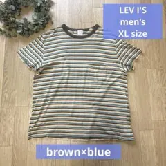 【USED】LEVI'S リーバイス ボーダー Tシャツ 半袖　ブラウンのサムネイル