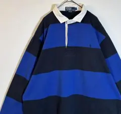 POLObyRalphLauren 刺繍ロゴ　ボーダー　長袖　ラガーシャツ