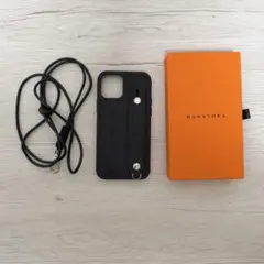 HANATORA ブラック iPhone12ケース ストラップ付き