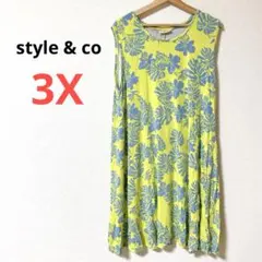 一点もの⭐️style & co【3X】フラワープリント ノースリーブワンピース