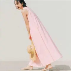 タグ付き ワンピース 前後2wayネックAラインタックワンピースのサムネイル