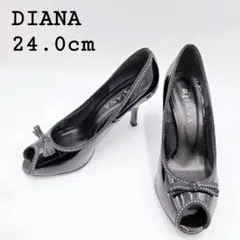 【即日発送】DIANA　ダイアナ　パンプス　黒　エナメル　24cm