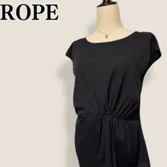 ロペ ROPE フレンチスリーブ 前後異素材 ギャザーデザイン プルオーバー