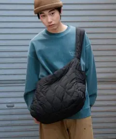 ラージ切り替えキルトショルダーバッグ niko and