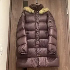 adidas フード付きレディースダウンジャケットブラックパープルＬサイズ