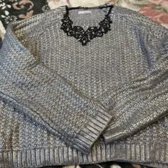BEATRICE❣️シルバーニット　カッコいい　美品