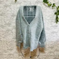 【d46】【カスタネ】グレー　長袖カーディガン　【L】 ゆるふわ　ゆったり