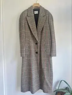 美品 miu miu ツイードロングコート MIU MIU - ミュウミュウロングコートツイードタータンチェック