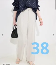 スローブイエナ　リネン混ピンタックパンツ◯38のサムネイル