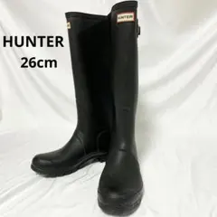 HUNTER　ロングブーツ　レインブーツ　ブラック　26cm