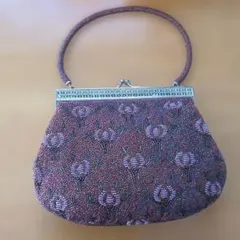 総ビーズハンドバッグ　パーティバッグ