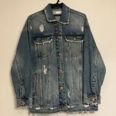 zara ダメージデニムジャケット