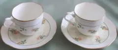 NARUMI ナルミ ボーンチャイナ　カップ＆ソーサーセット2客