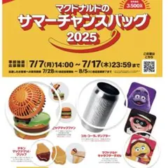 マクドナルド　サマーチャンスバッグ　2025 グッズ