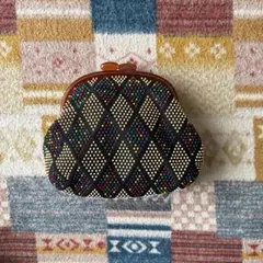 昭和レトロなビーズ刺繍のがま口バッグ、小銭入れ ビーズ刺繍がま口財布