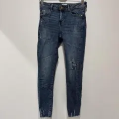 ZARA ザラ スキニーデニム ダメージ加工 ストレッチ M相当 美脚