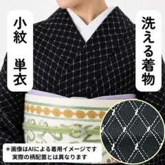 売切値下げ】607mkf12△洗える着物！単衣 小紋 裄長め 枝花△美品