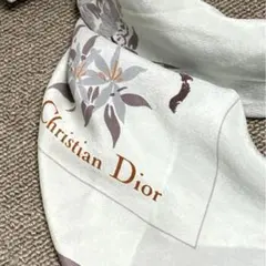 クリスチャンディオール　ヴィンテージ　日本製　水色　鳥柄　シルク　スカーフ