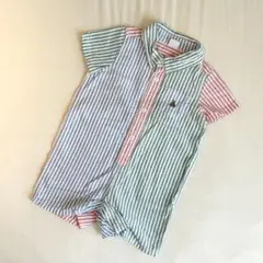 baby GAP ストライプロンパース 70cm 可愛いベア刺繍あり