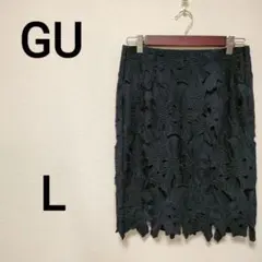 ⭐︎綺麗め　GU L 膝丈タイトスカート　レース　フェミニン　1893