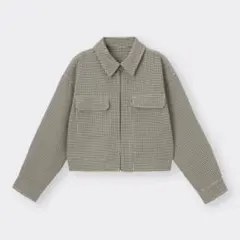 GU チェッククロップドシャツジャケット ( 長袖 )