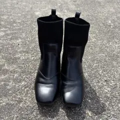 ◾︎美品◾︎ ショートブーツ 低ヒール 24.0～24.5 ブラック