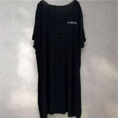 【美品】bebe べべ ラインストーンロゴ 膝丈ワンピース 黒 リブ編み L相当のサムネイル