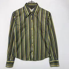 90's 00’s Y2K レトロ 古着 マルチストライプ柄 コンパク シャツ