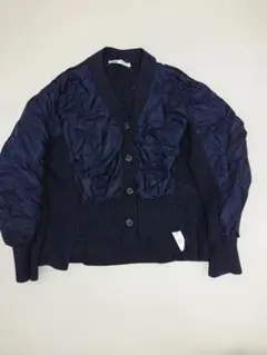 ZARA ナイロンドッキングケーブルニット ネイビー M