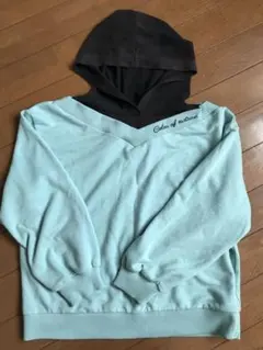 重ね着風　フード付きパーカー　140