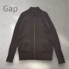 美品✨GAP ドライバーズニット　ジップアップ　ブラウン　y2k 茶　M