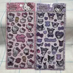 グリッターステッカー キティちゃん クロミちゃん　2枚セット