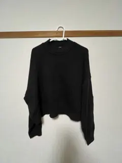 ブラック クルーネック セーター 長袖