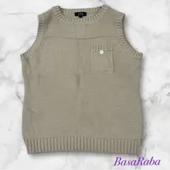 C.P.A.✿ニットベスト(L)✿ベージュ✿ポケット付き✿ノースリーブ✿シンプル
