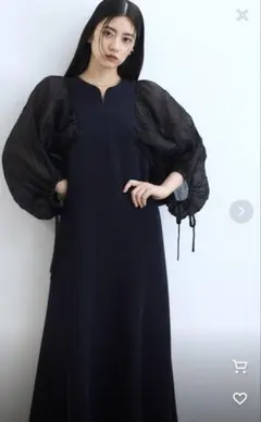 ADAM ET ROPE' FEMME【オケージョン】シアースリーブコンビドレスのサムネイル