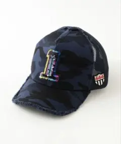 店舗別注☆ヨシノリコタケ No.1メッシュキャップ 青迷彩 正規品のサムネイル