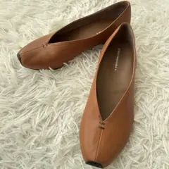 美品　yuko imanishi+ フラットパンプス　Vカット ブラウン　39
