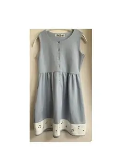 春夏 アイアムマリリン ワンピース 150 水色 音符柄