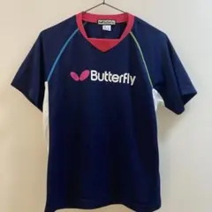 K1838 バタフライ 半袖卓球ウェア ネイビー メンズ S