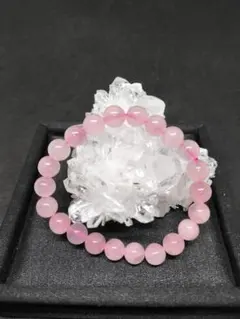 愛と美を象徴8.1mmブラジル産ローズクォーツ パワーストーンブレスレットA5